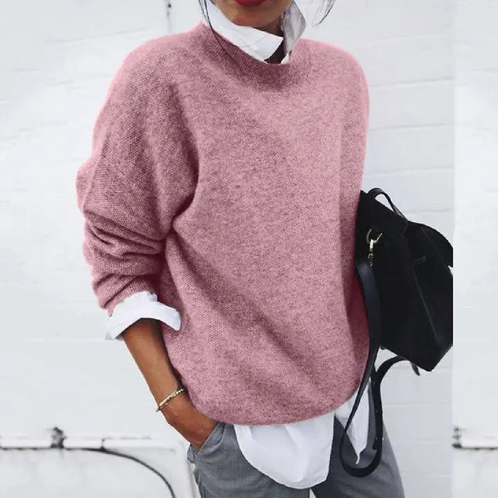 Women's Cashmere-Blend Crewneck Relaxed-Fit Sweater