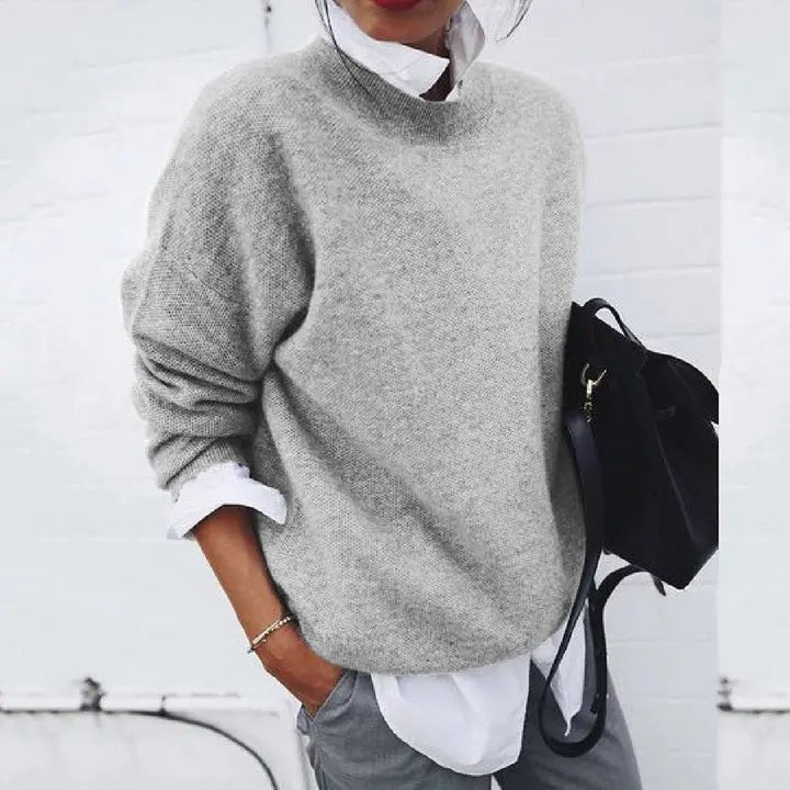 Women's Cashmere-Blend Crewneck Relaxed-Fit Sweater
