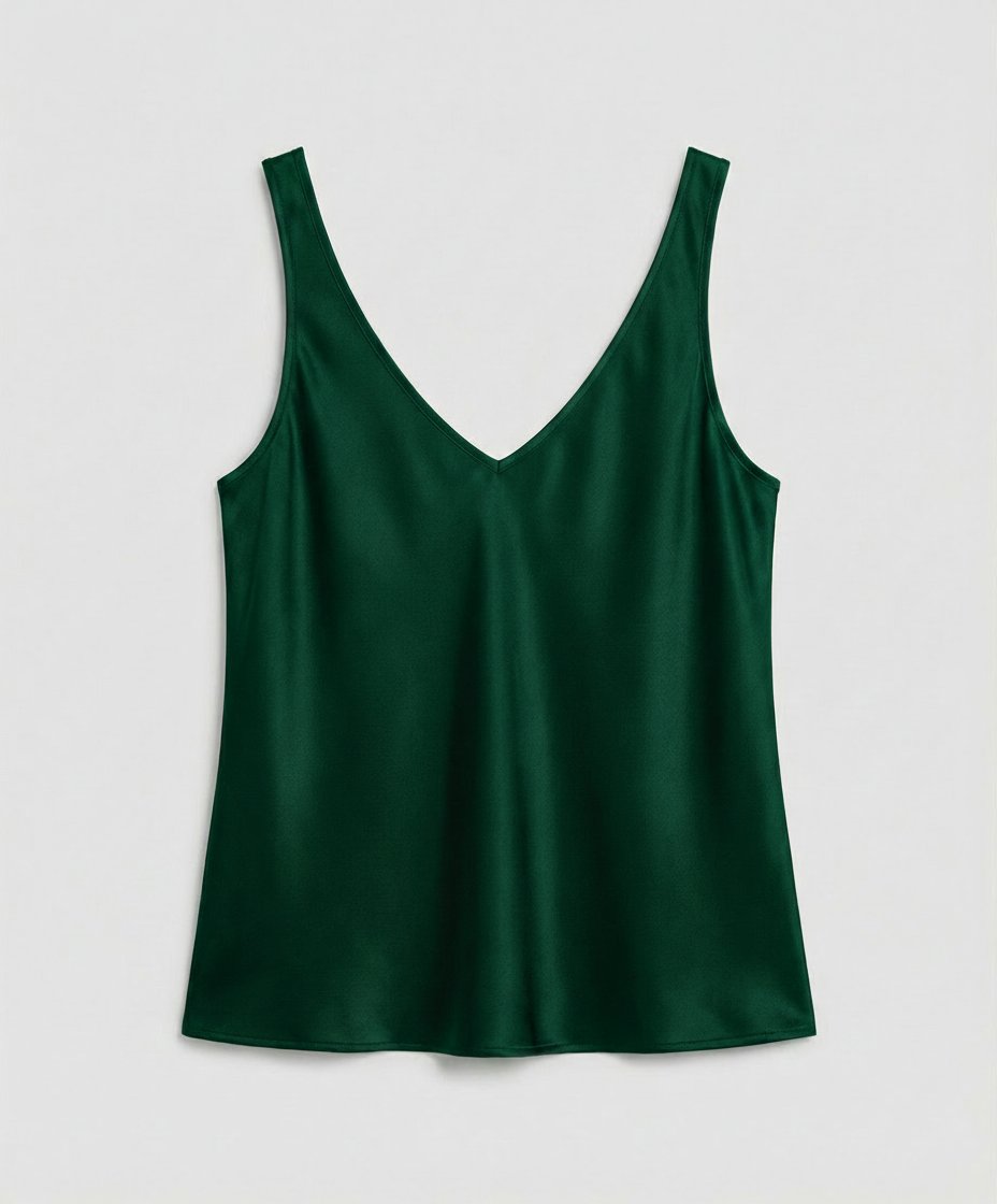 Women's Wide-Strap Satin V-Neck Camisole