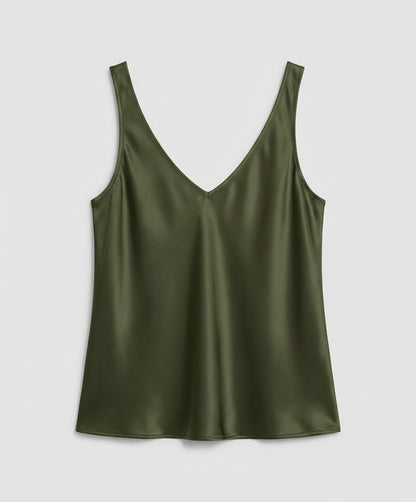 Women's Wide-Strap Satin V-Neck Camisole