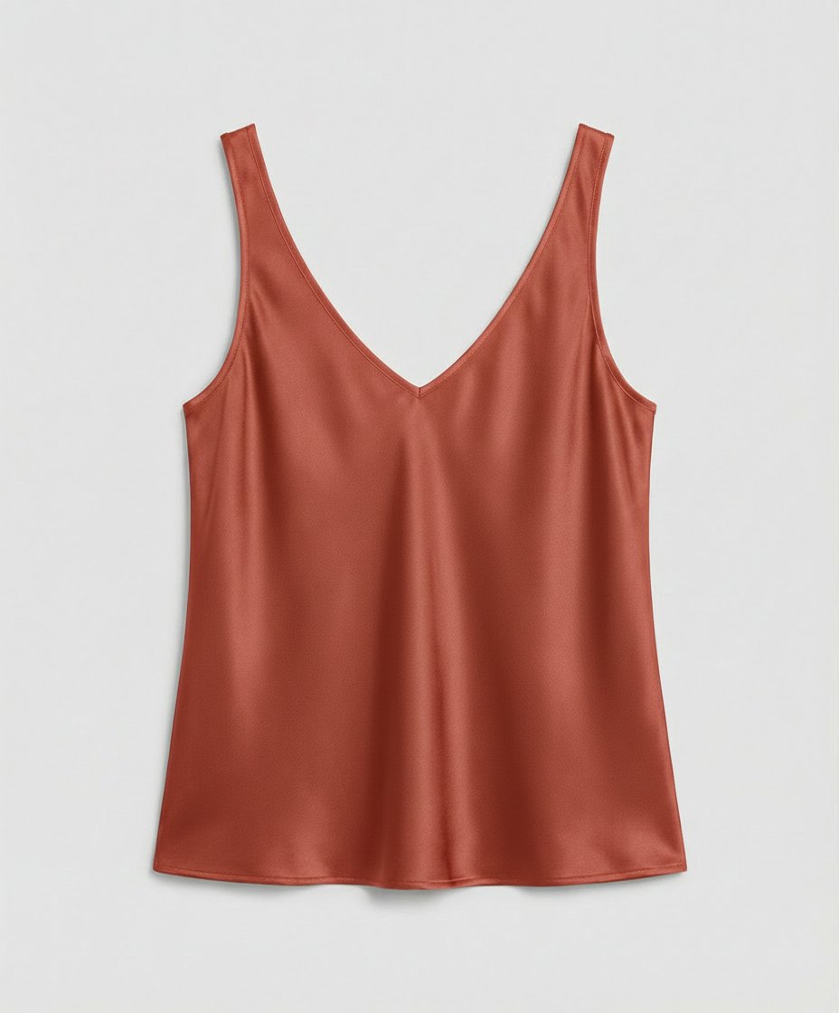 Women's Wide-Strap Satin V-Neck Camisole