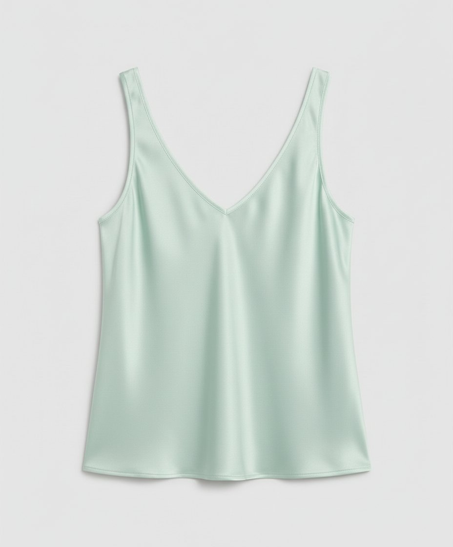 Women's Wide-Strap Satin V-Neck Camisole