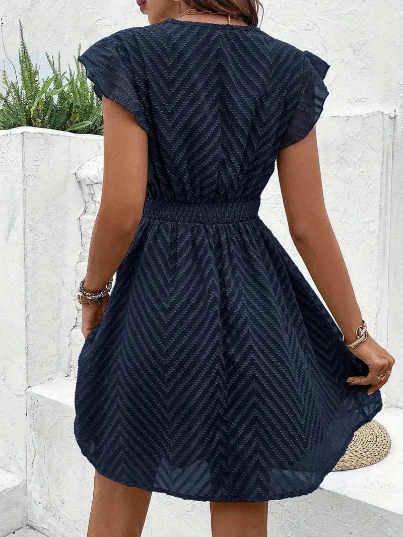Women's Butterfly-Sleeve Lace V-Neck Casual Summer Dress