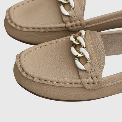 Women's Chain-Embellished Slip-On Loafers