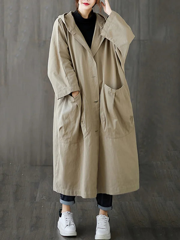 Oversized Hooded Outercoat with Side Pockets