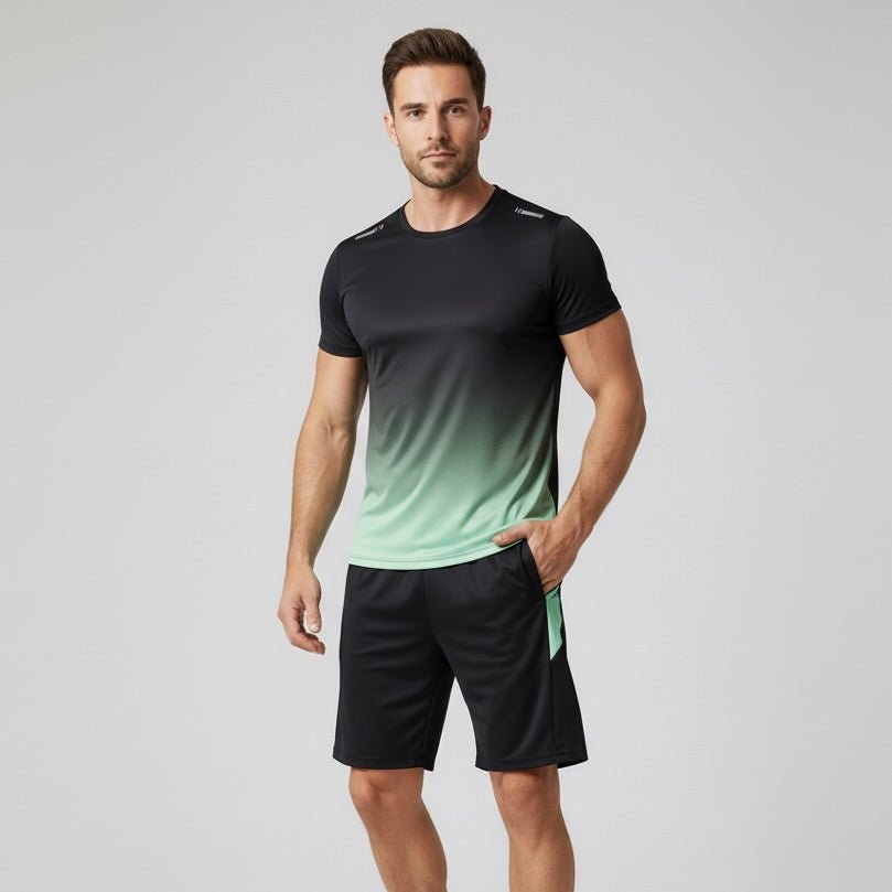 Men's Quick-Drying Breathable Athletic T-Shirt and Shorts Set