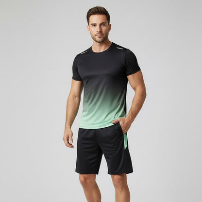 Men's Quick-Drying Breathable Athletic T-Shirt and Shorts Set