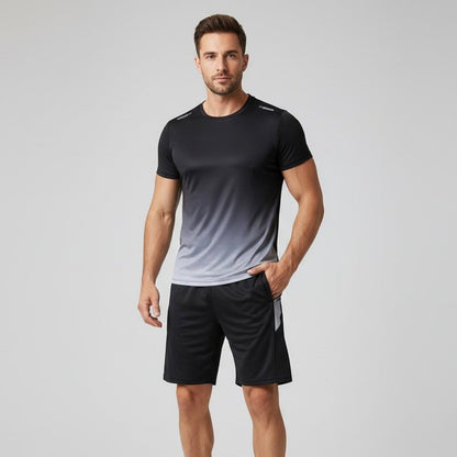 Men's Quick-Drying Breathable Athletic T-Shirt and Shorts Set