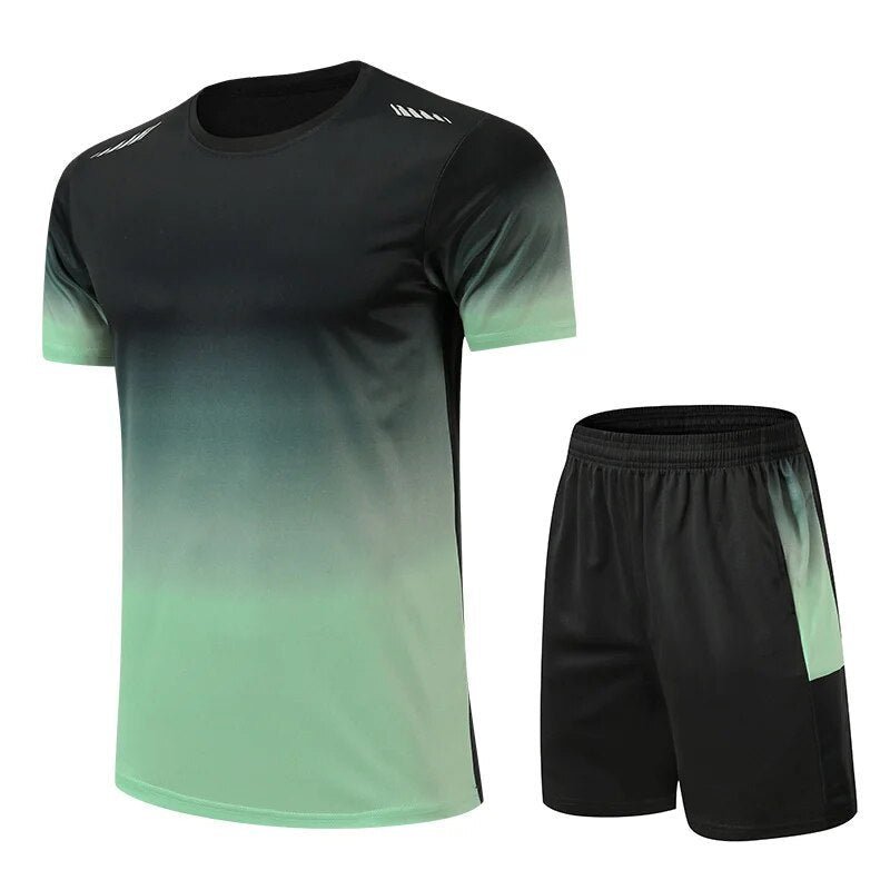 Men's Quick-Drying Breathable Athletic T-Shirt and Shorts Set