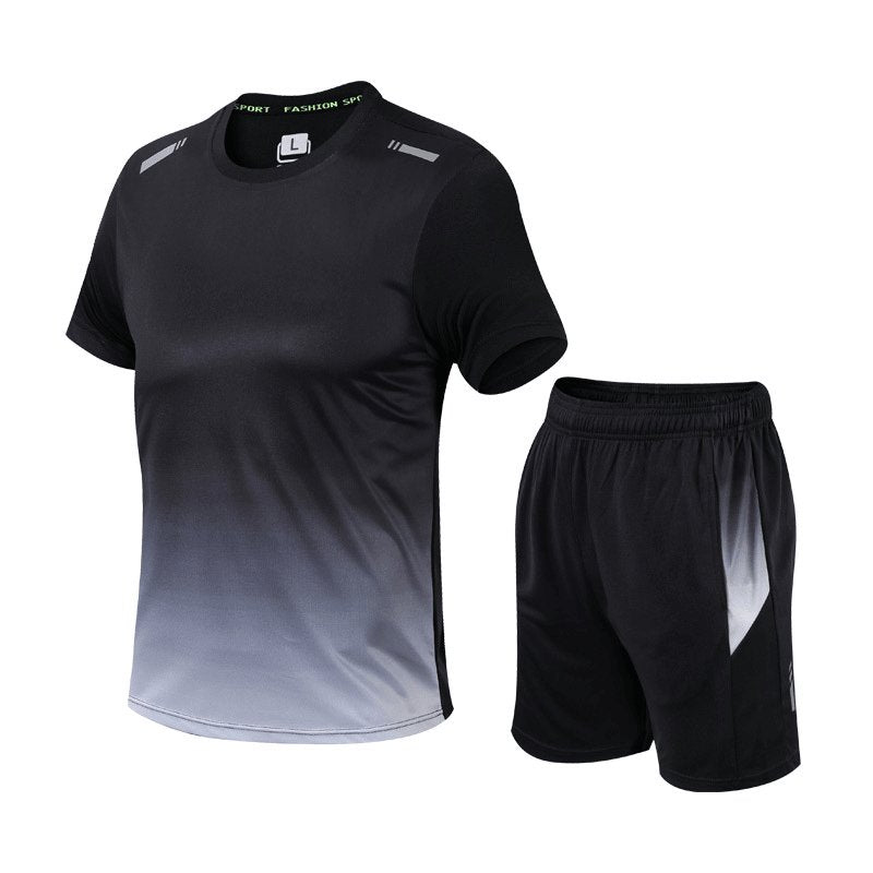 Men's Quick-Drying Breathable Athletic T-Shirt and Shorts Set
