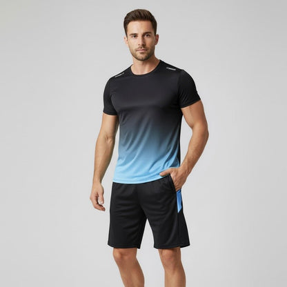 Men's Quick-Drying Breathable Athletic T-Shirt and Shorts Set