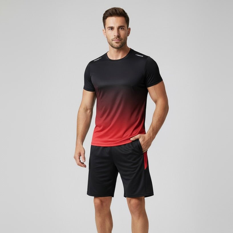 Men's Quick-Drying Breathable Athletic T-Shirt and Shorts Set