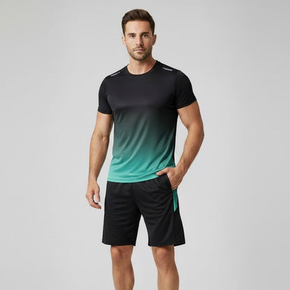 Men's Quick-Drying Breathable Athletic T-Shirt and Shorts Set