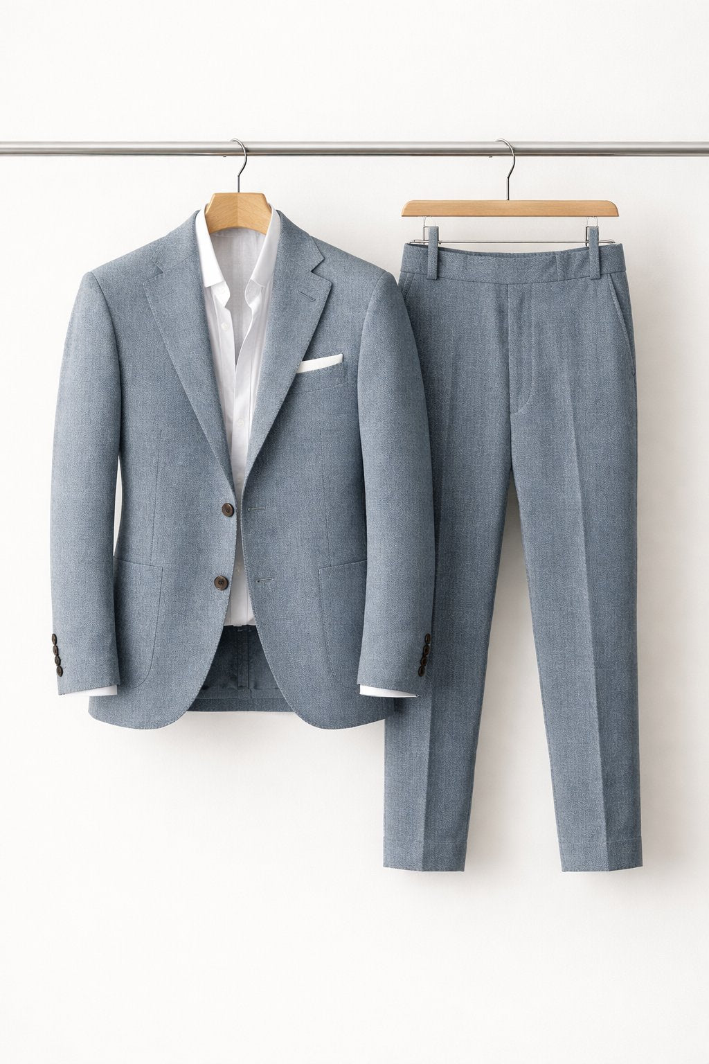 Men's Slate Blue Slim-Fit 2-Piece Formal Suit