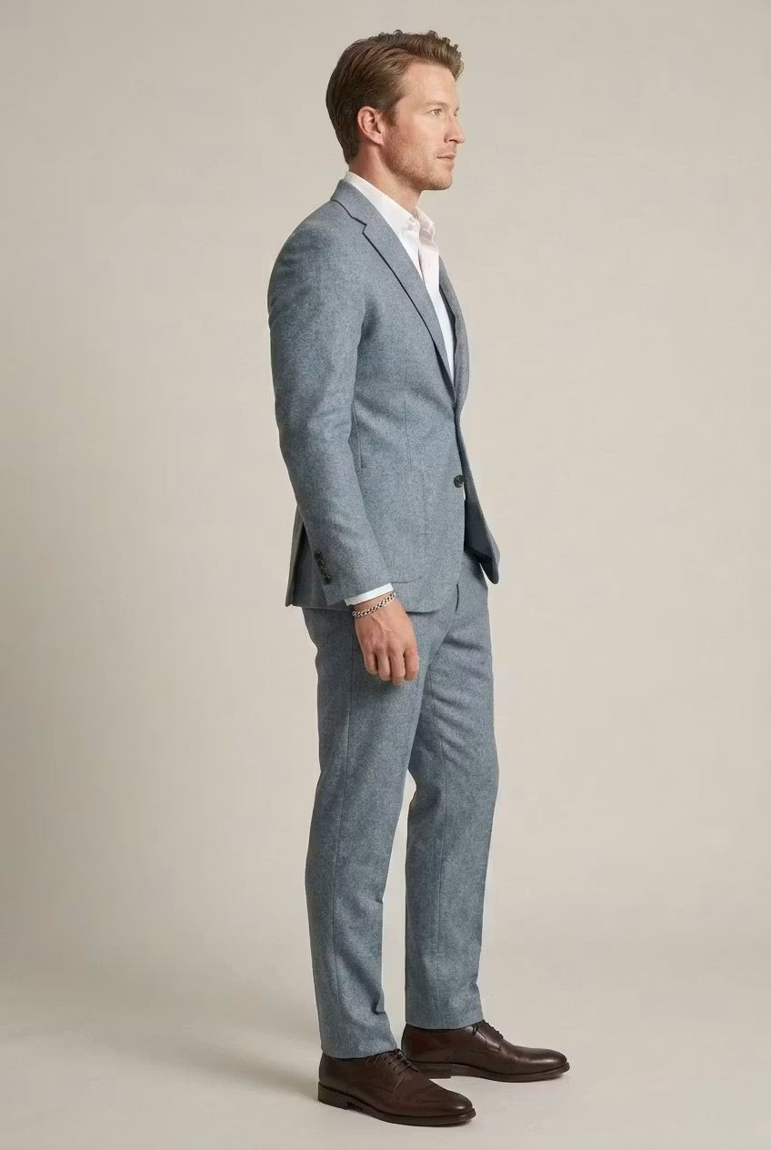Men's Slate Blue Slim-Fit 2-Piece Formal Suit