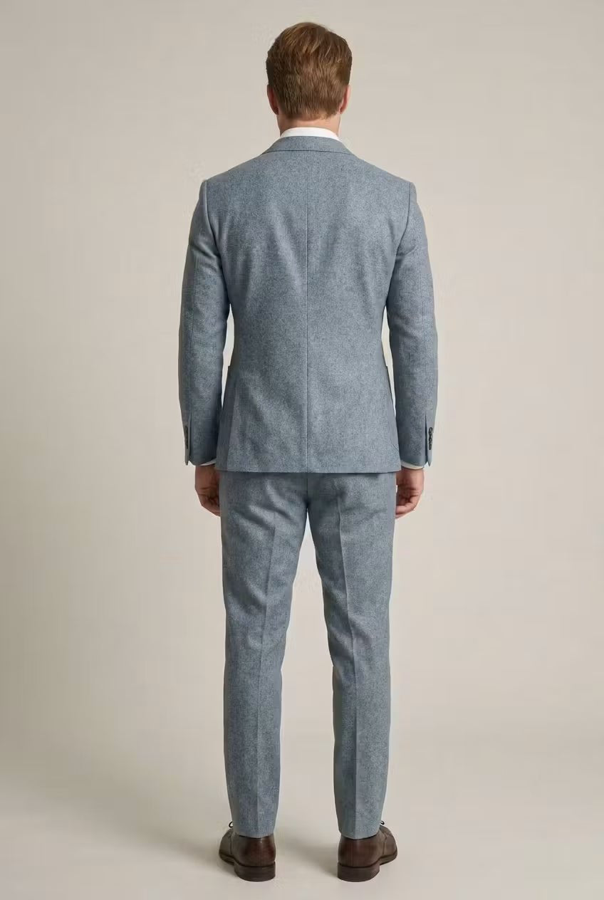 Men's Slate Blue Slim-Fit 2-Piece Formal Suit