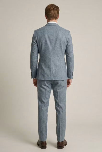 Men's Slate Blue Slim-Fit 2-Piece Formal Suit