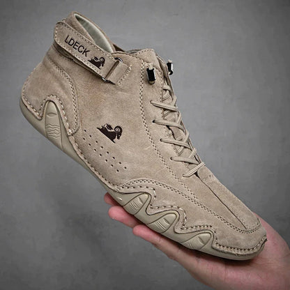 Men's Lace-Up Leather Ankle Boots for Walking