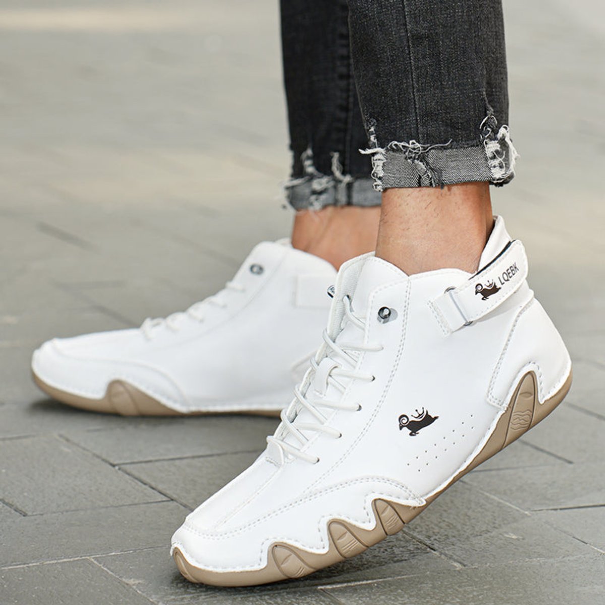 Men's Lace-Up Leather Ankle Boots for Walking