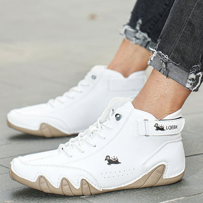 Men's Lace-Up Leather Ankle Boots for Walking
