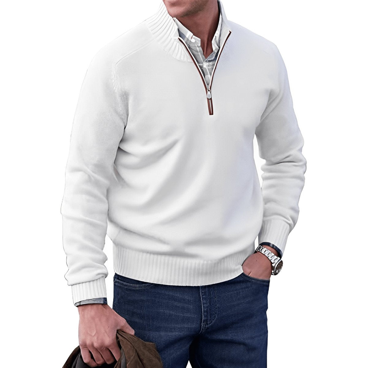Men's Classic-Fit Quarter-Zip Knit Pullover Sweater
