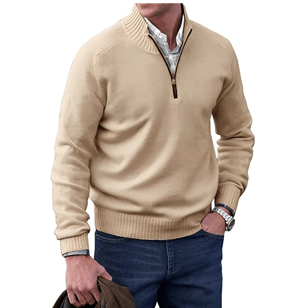 Men's Classic-Fit Quarter-Zip Knit Pullover Sweater