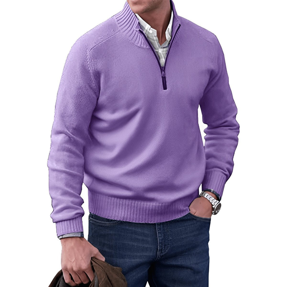 Men's Classic-Fit Quarter-Zip Knit Pullover Sweater