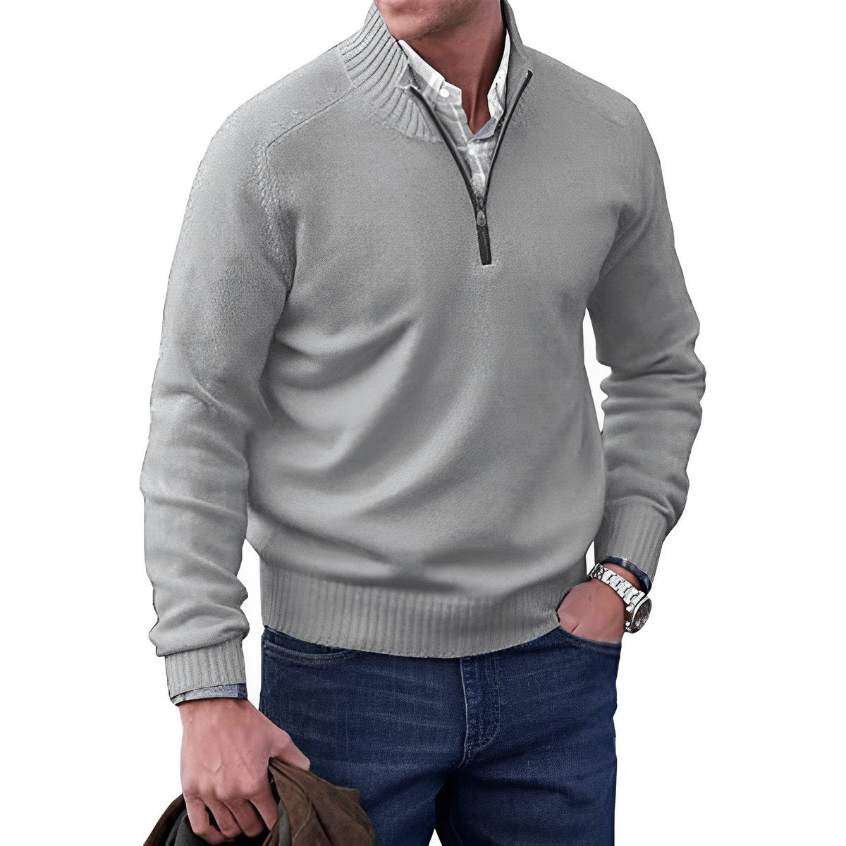 Men's Classic-Fit Quarter-Zip Knit Pullover Sweater
