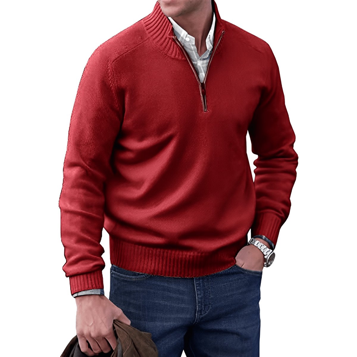 Men's Classic-Fit Quarter-Zip Knit Pullover Sweater