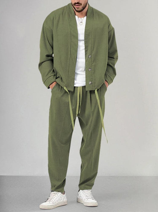 Men's Relaxed Overshirt and Matching Pants Set