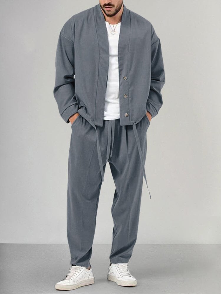 Men's Relaxed Overshirt and Matching Pants Set