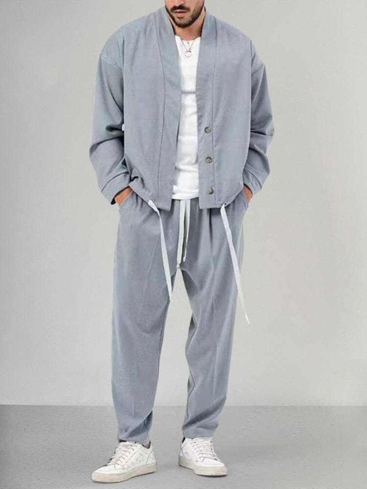 Men's Relaxed Overshirt and Matching Pants Set