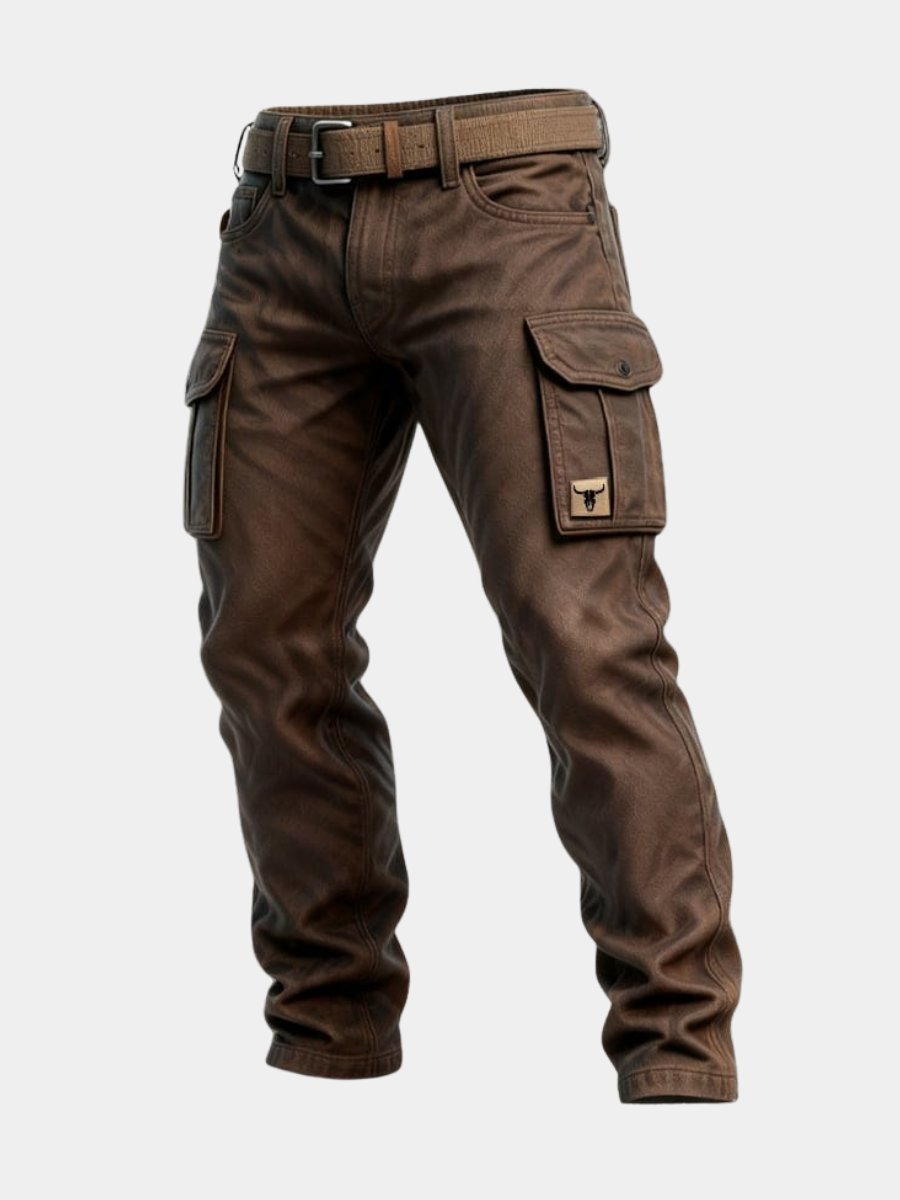Men's Slim Tapered Cargo Trousers with Patch and Side Pockets