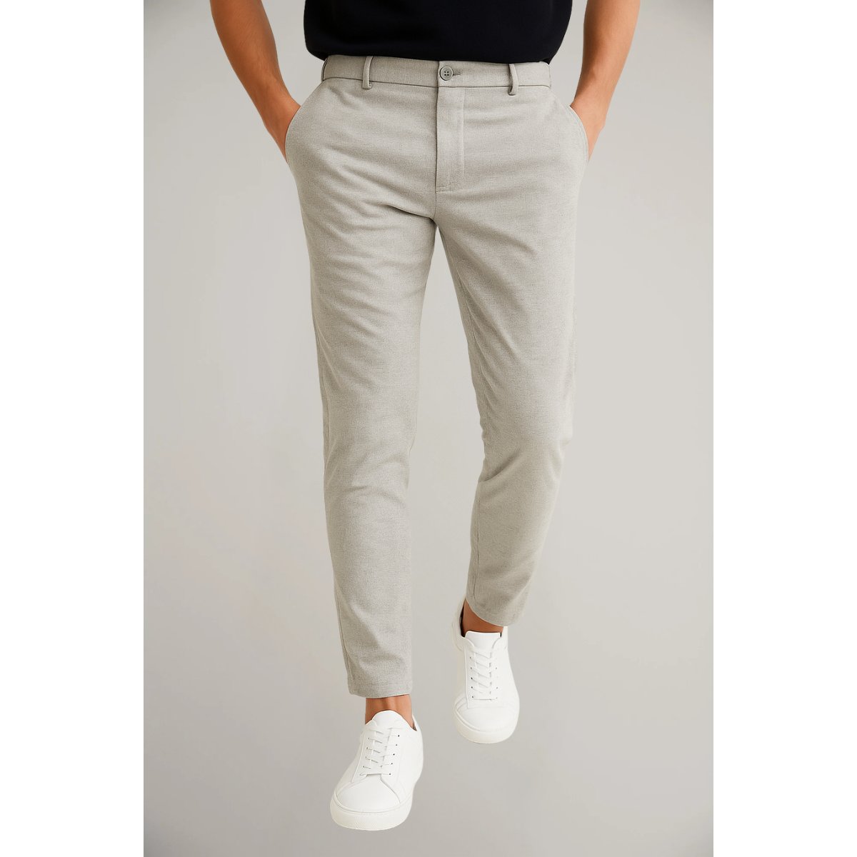 Men's Tailored Slim-Fit Business Suit Trousers