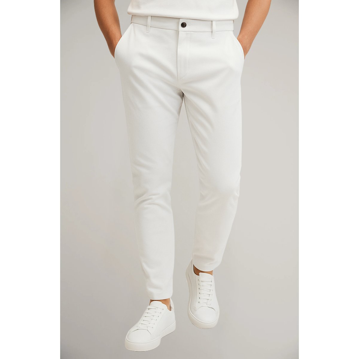 Men's Tailored Slim-Fit Business Suit Trousers