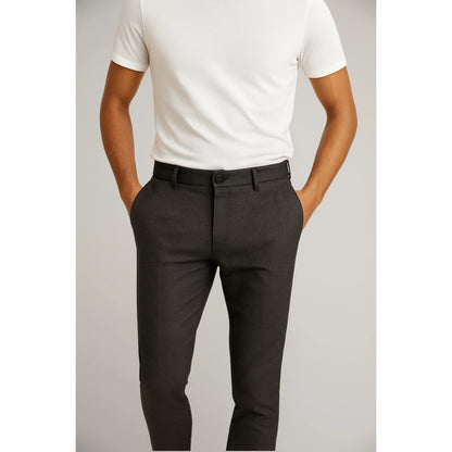 Men's Tailored Slim-Fit Business Suit Trousers