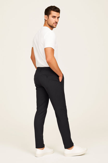 Men's Tailored Slim-Fit Business Suit Trousers