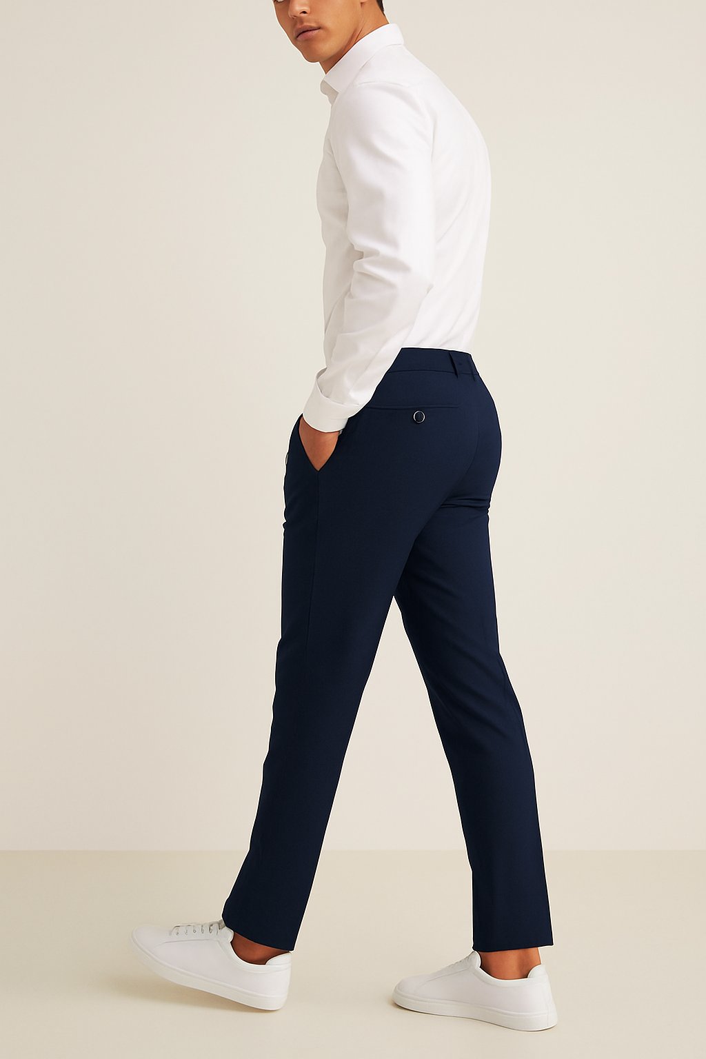 Men's Tailored Slim-Fit Business Suit Trousers