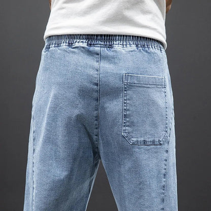Men's Elastic-Waist Stretch Denim Jogger Pants