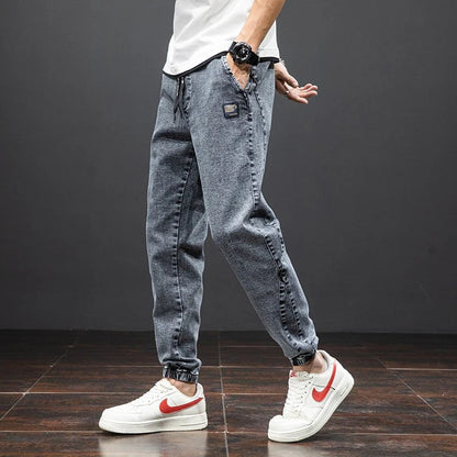 Men's Elastic-Waist Stretch Denim Jogger Pants