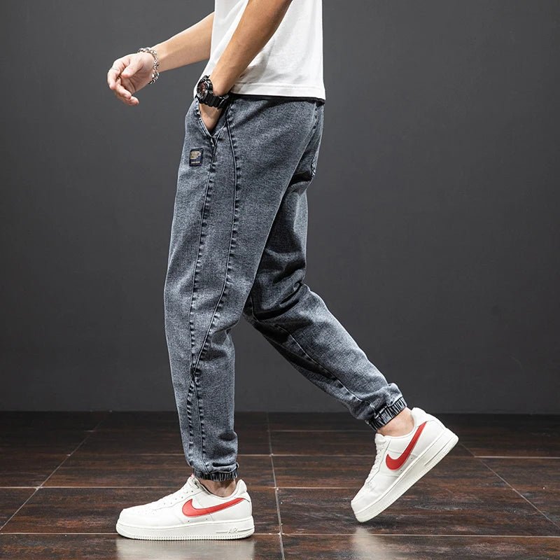 Men's Elastic-Waist Stretch Denim Jogger Pants