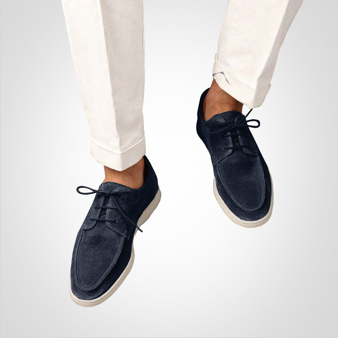 Men's Suede Lace-Up Hybrid Derby Loafer Shoes