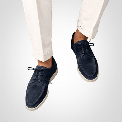 Men's Suede Lace-Up Hybrid Derby Loafer Shoes