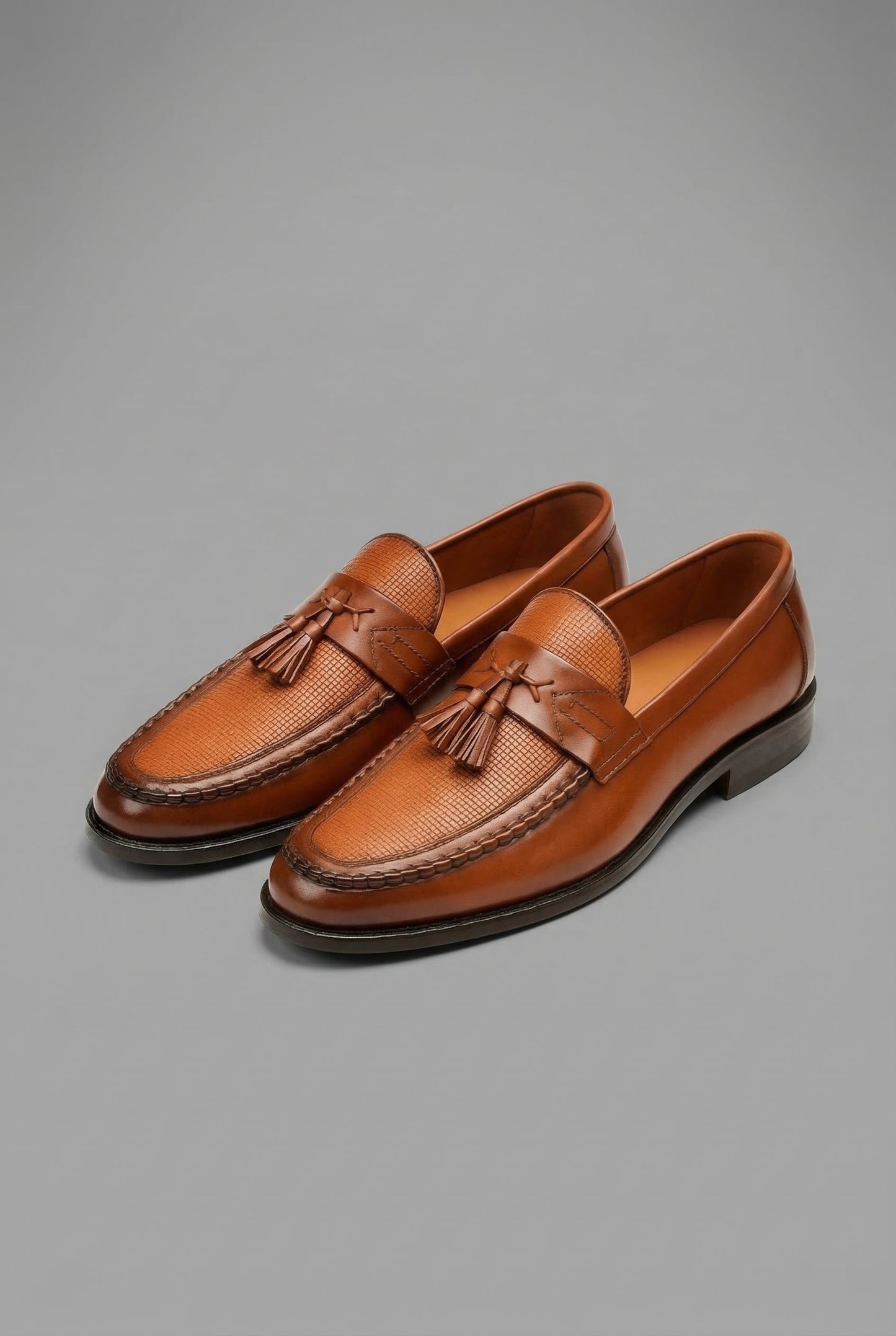 Men's Woven Tassel Loafers in Black
