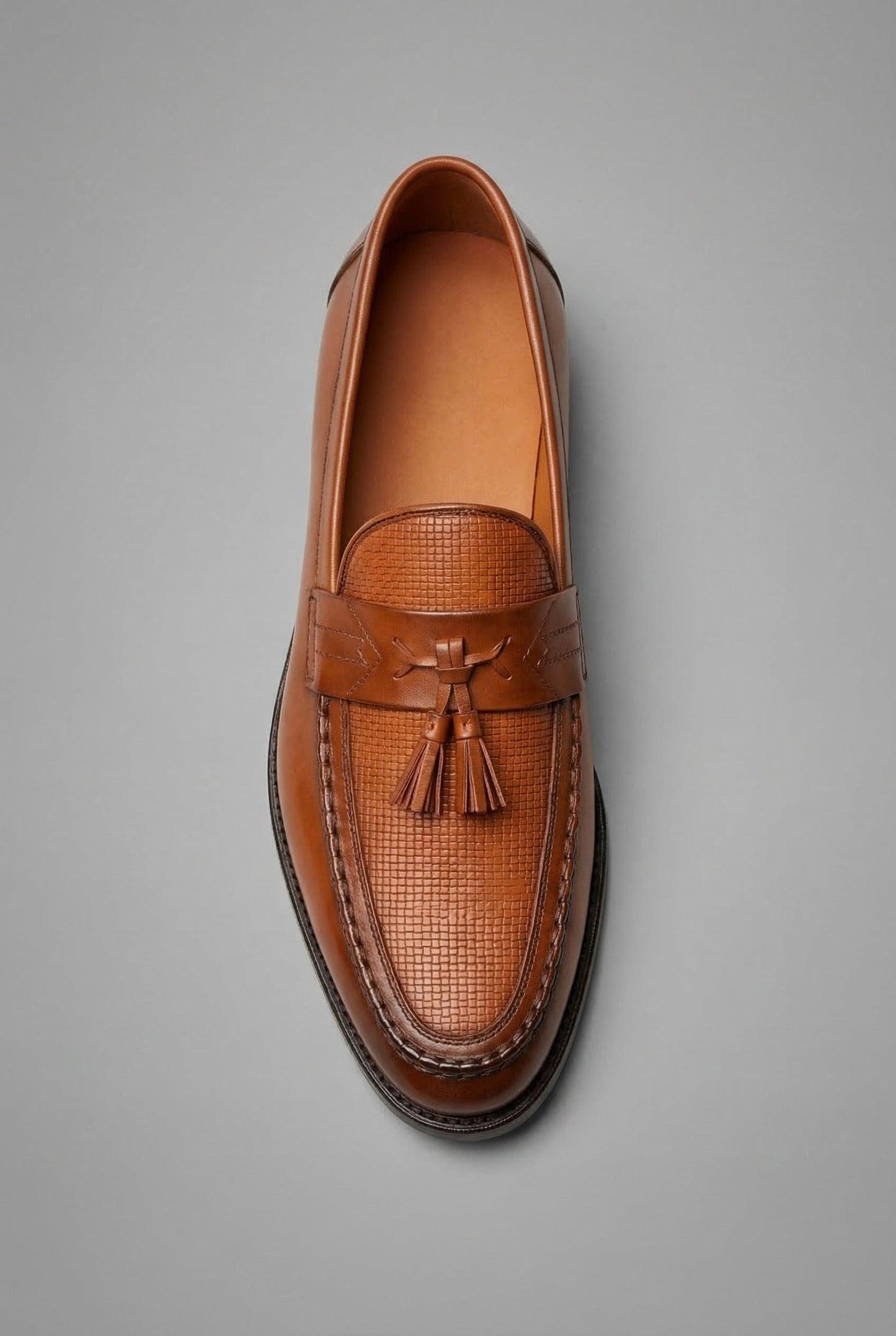 Men's Woven Tassel Loafers in Black