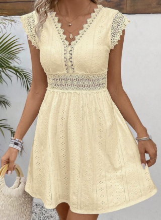 Women's Floral Lace Spaghetti-Strap A-Line Cocktail Dress