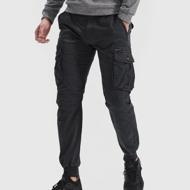 Men's Tapered Slim Cargo Pants with Pockets
