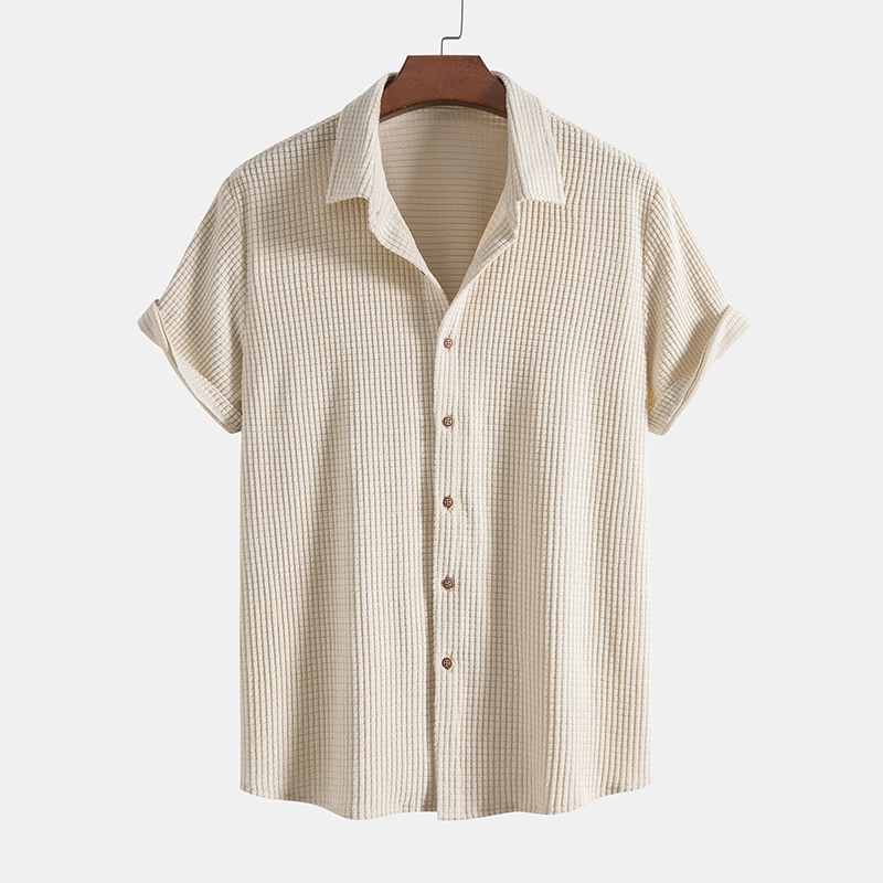 Men's Casual Button-Down Shirt and Shorts Duo Set