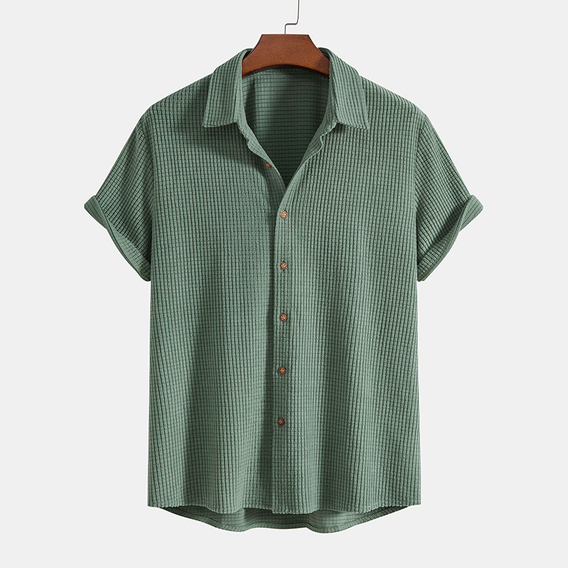 Men's Casual Button-Down Shirt and Shorts Duo Set