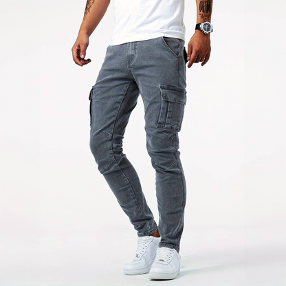 Men's Slim-Fit Cargo Trousers with Pockets